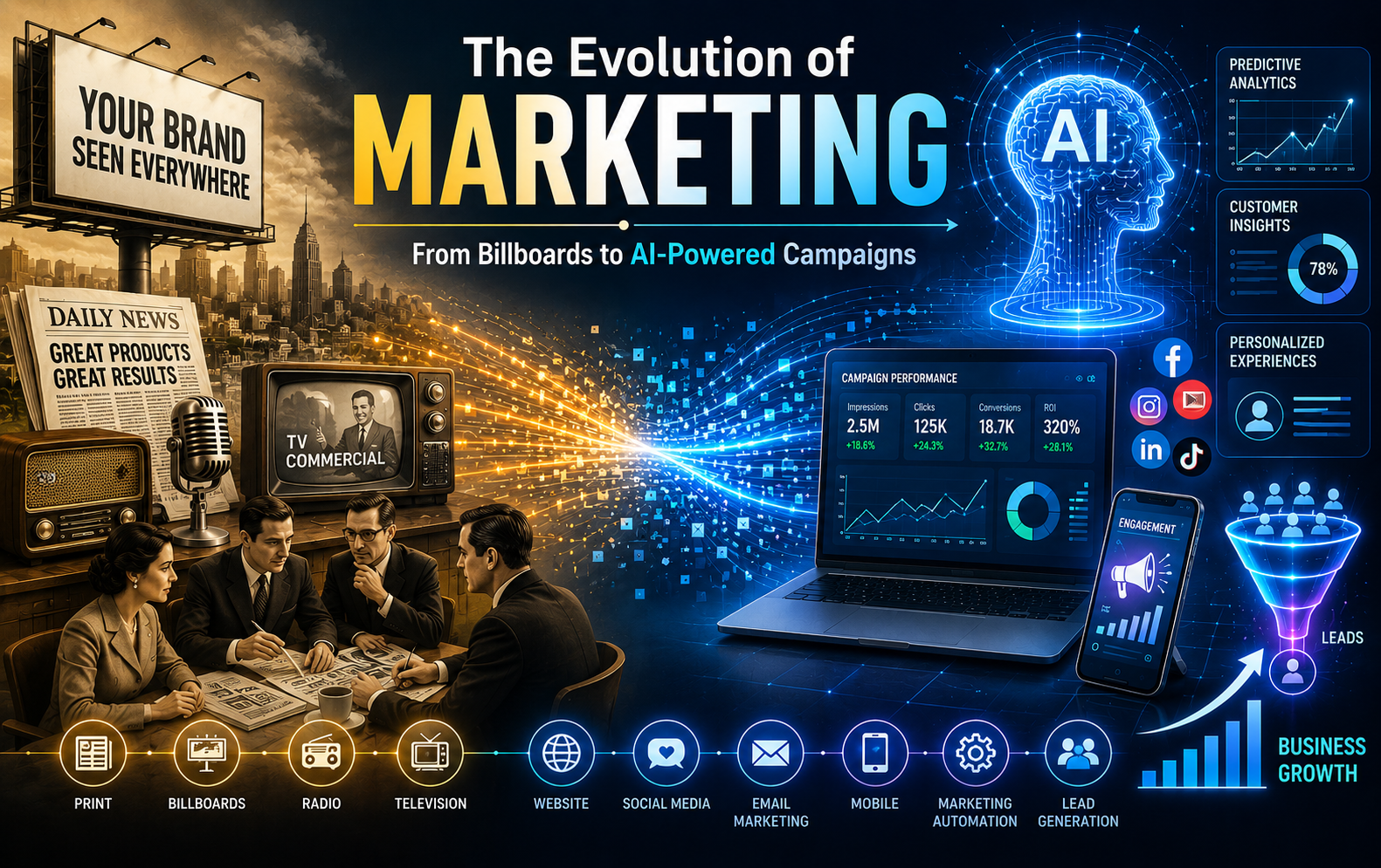 The Evolution of Marketing: From Billboards to AI-Powered Campaigns - Dizitude